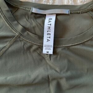 Athleta Olive Green Short Sleeve Tee